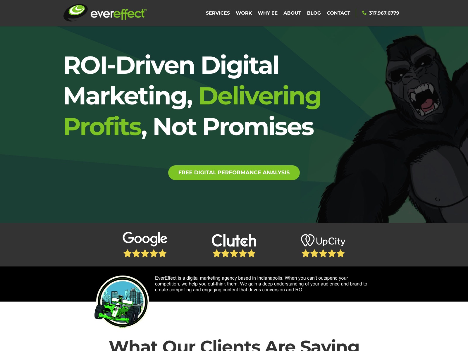 EverEffect Indianapolis digital marketing agency homepage