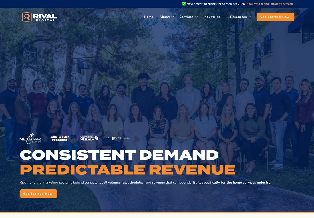 Rival Digital homepage, captured September 2026