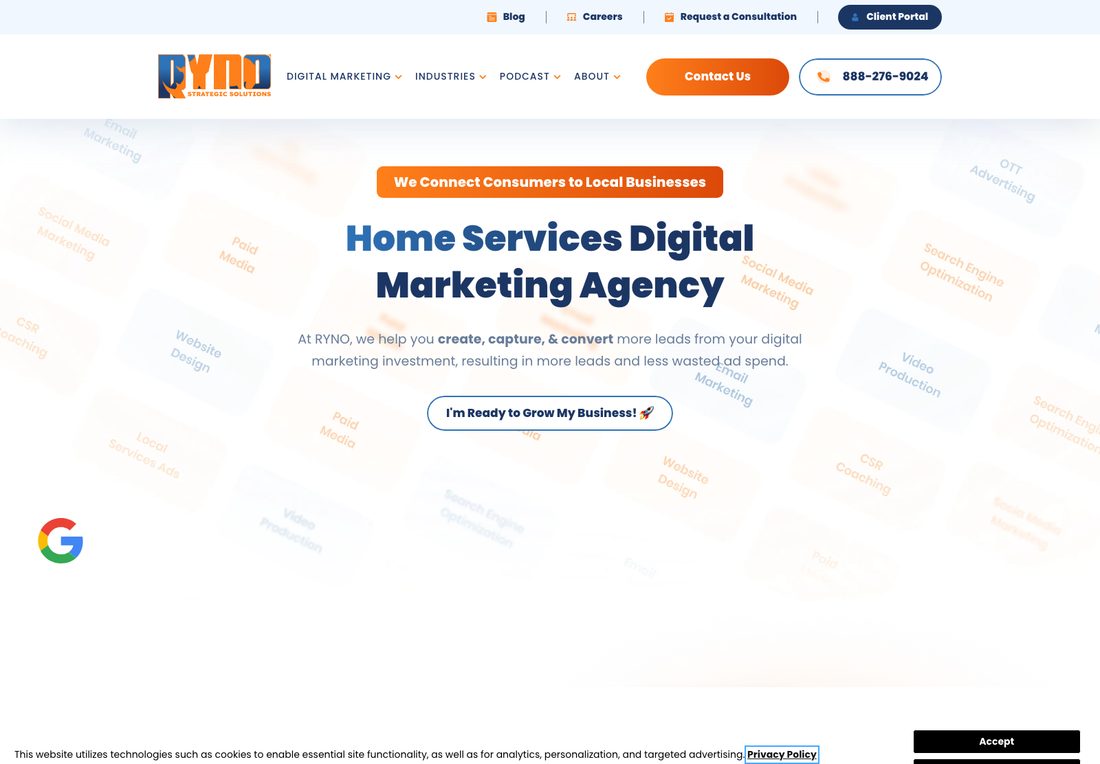 RYNO Strategic Solutions homepage, captured September 2026