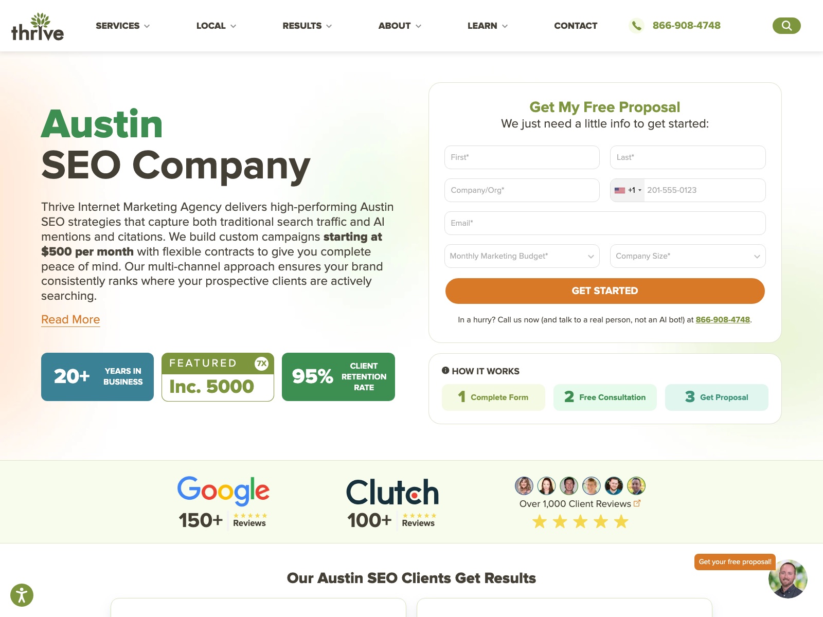 Thrive Internet Marketing Agency Austin SEO company page